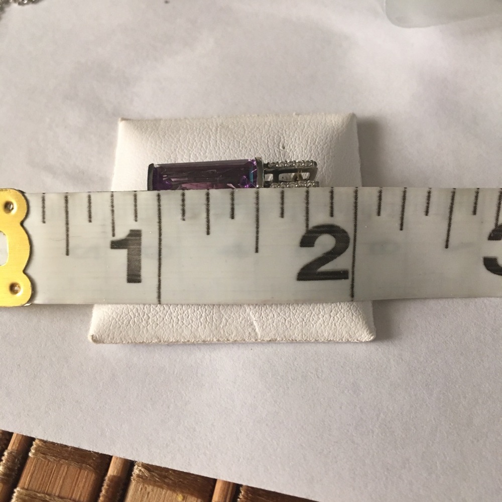 Elongated Rectangular Amethyst Pendant - image 3